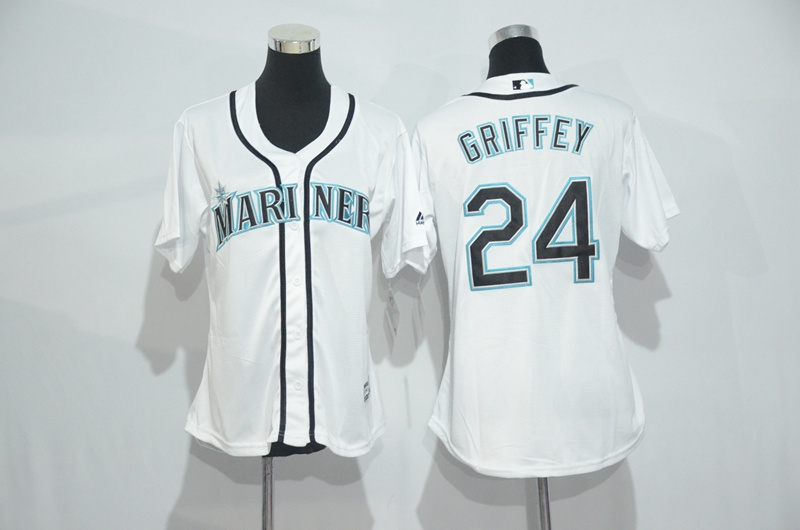 Womens 2017 MLB Seattle Mariners #24 Griffey White Jerseys